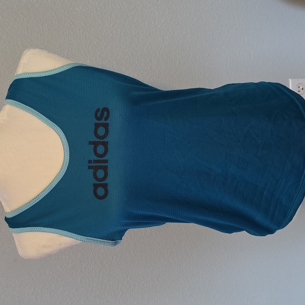 Adidas Tank Top Climalite Aqua Blue Women's Size Medium Breathable
